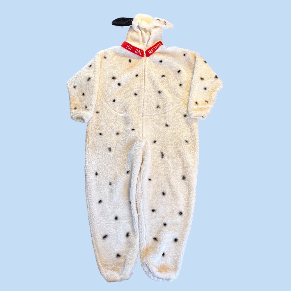 Vintage 1990's The Disney Store 101 Dalmations Fleece Adult One Piece Costume